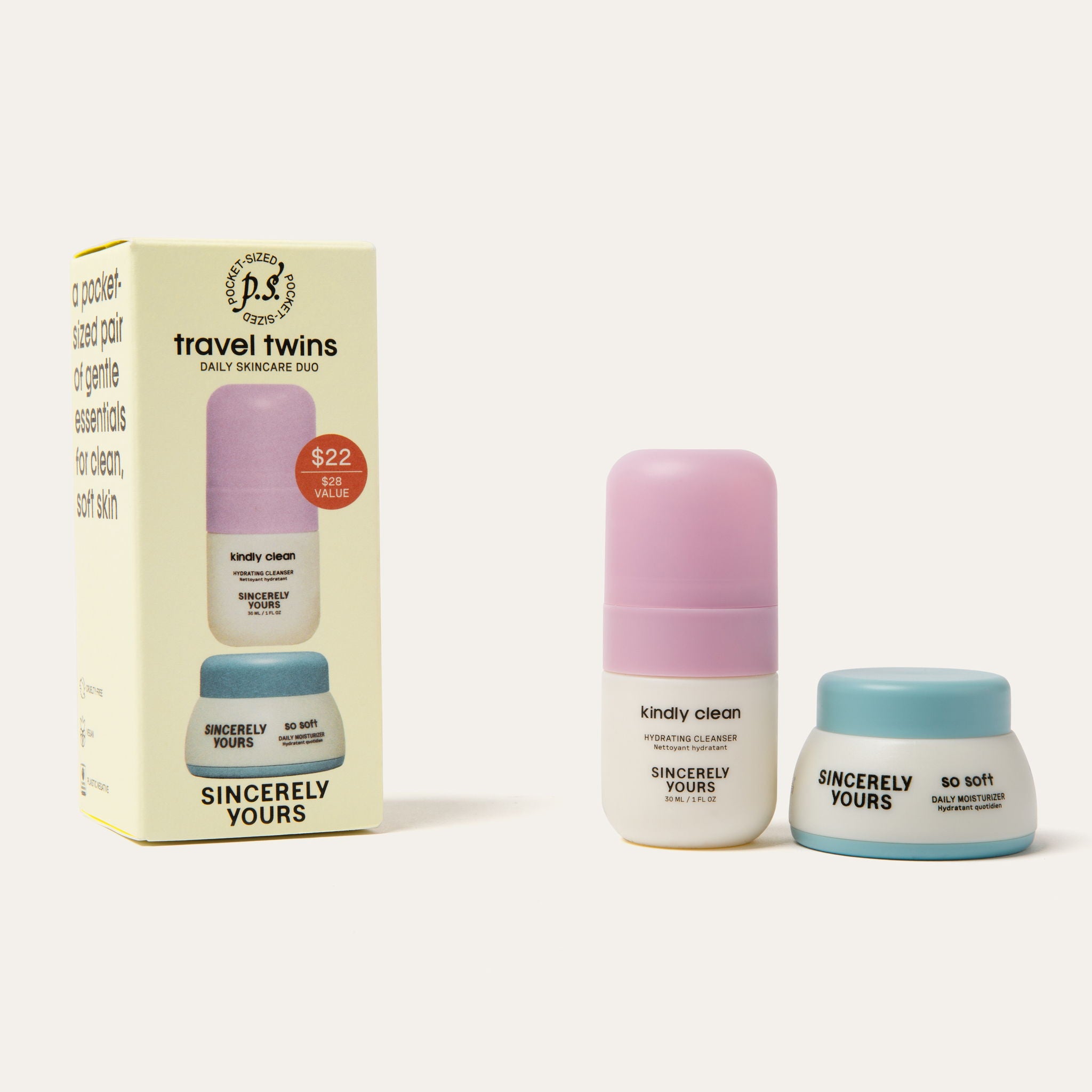 P.S. Travel Twins Mini Cleanser & Moisturizer Duo