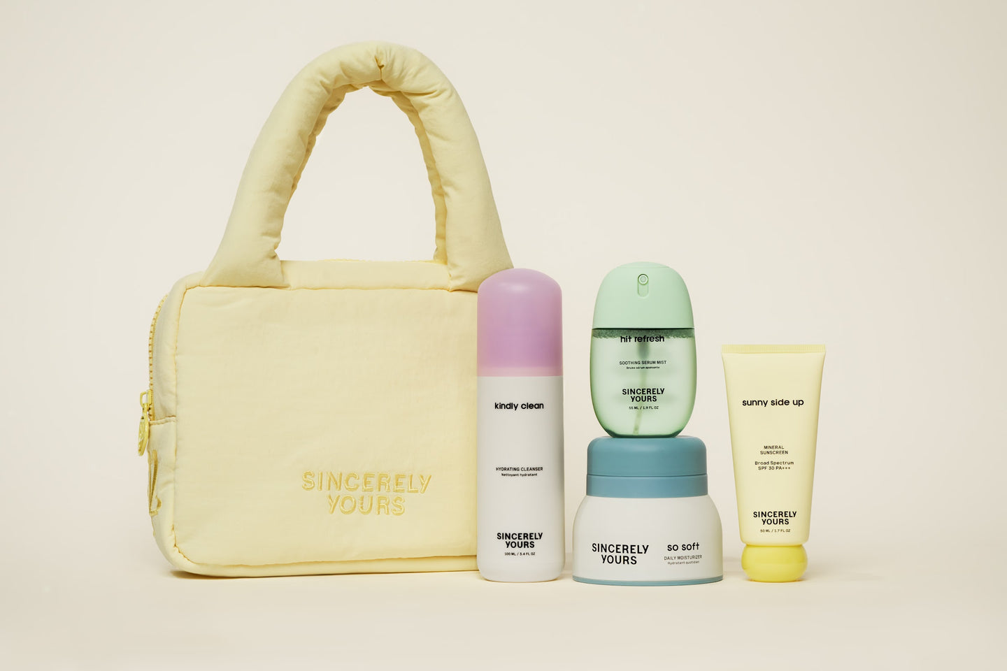 Sincerely Yours Endless Summer Set: puffy bag with Kindly Clean, Hit Refresh, So Soft, Sunny Side Up