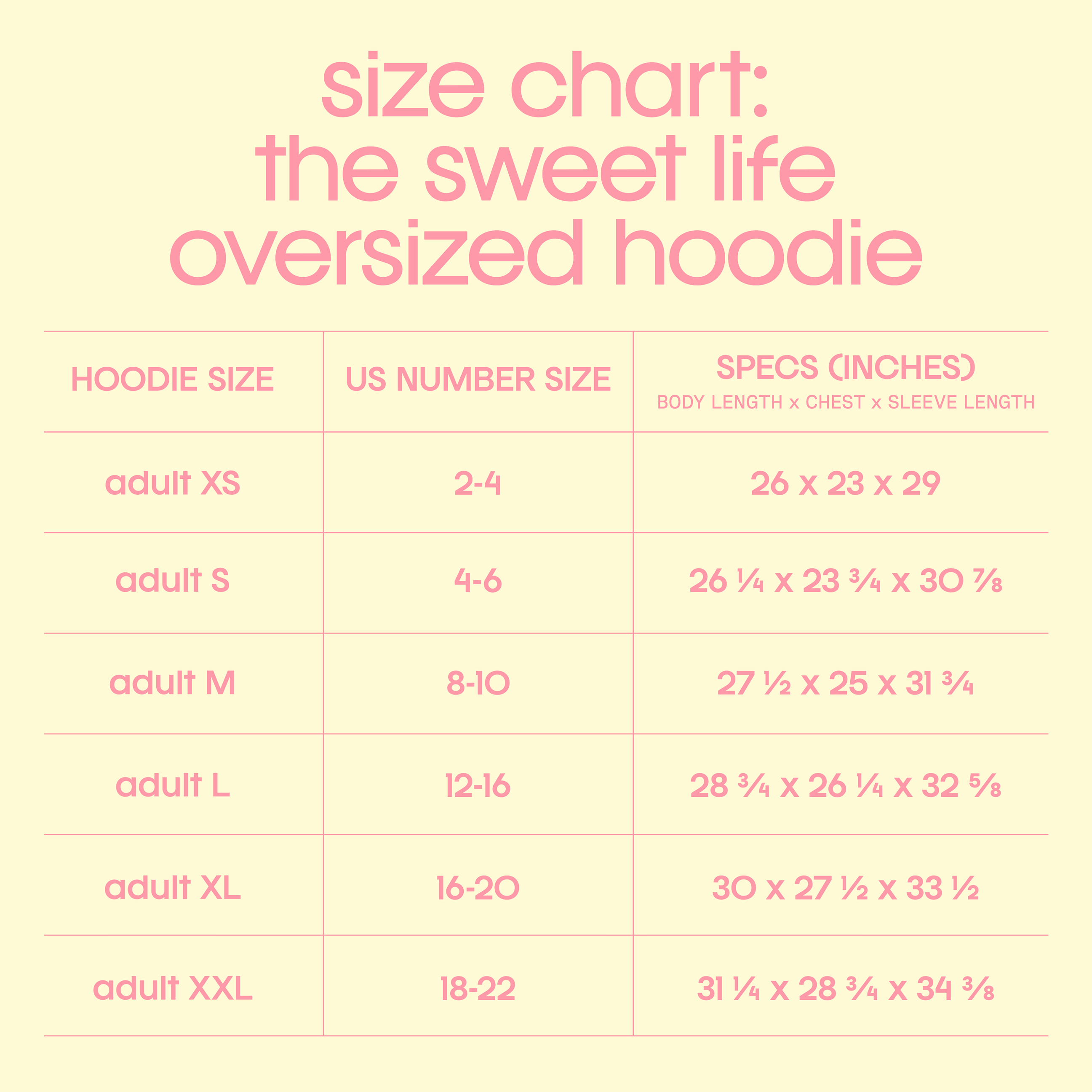 XS | S | M | L | XL | XXL |